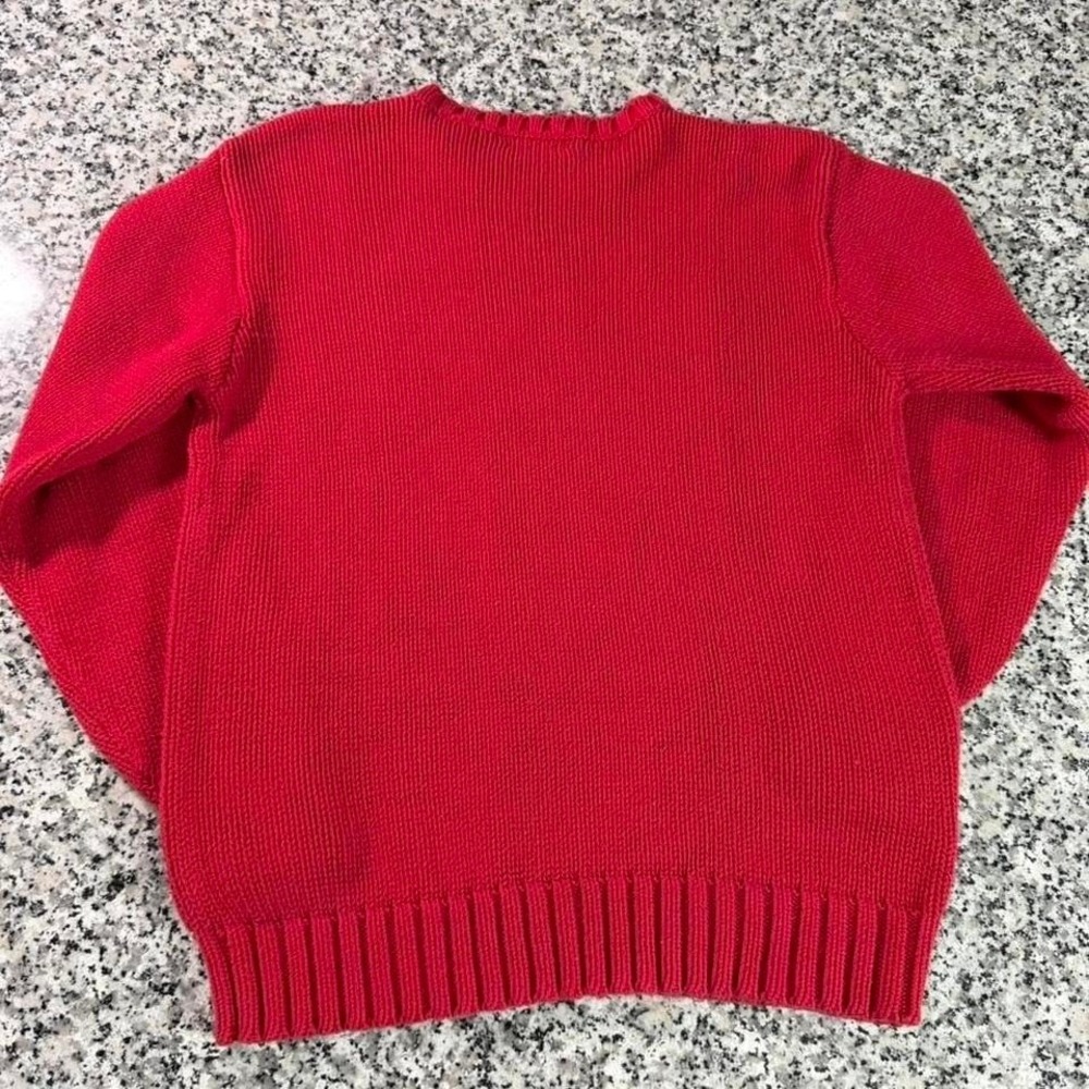 Polo Ralph Lauren Women's Vtg 90's Red USA American Flag Knit Sweater Large - Picture 2 of 6